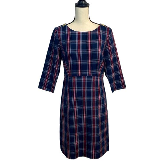 NWT Cortefiel Black Plaid Academia Compression Dress Size Medium - Picture 1 of 10